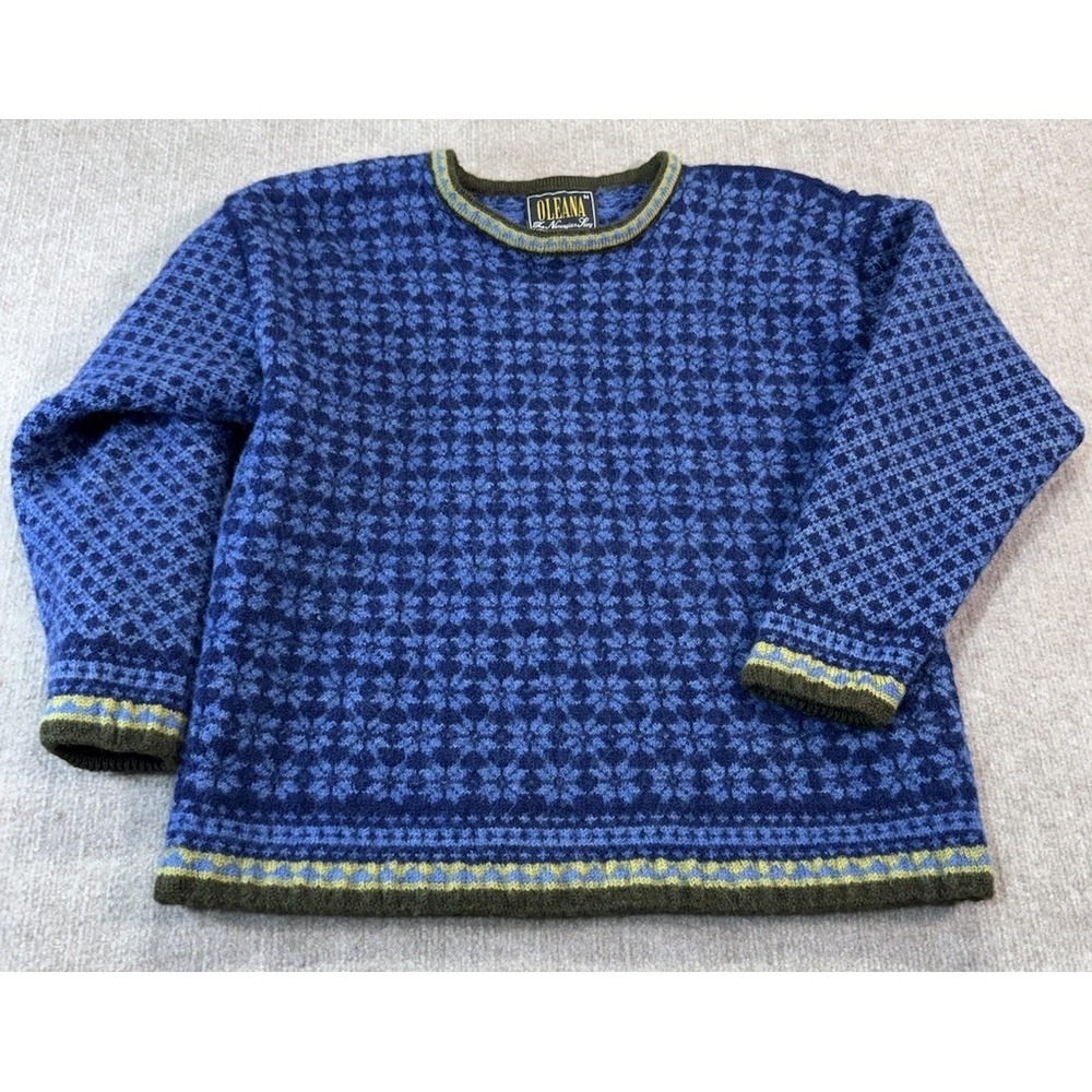 Oleana M Wool Sweater Nordic Outdoor Ski Aspen Chic Preppy Granola